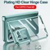 Capa For Oppo Find N2 Case Hinge Plating Transparent Full Protection With Front Screen Glass Clear Hd Cover For Find N2 5g Cases