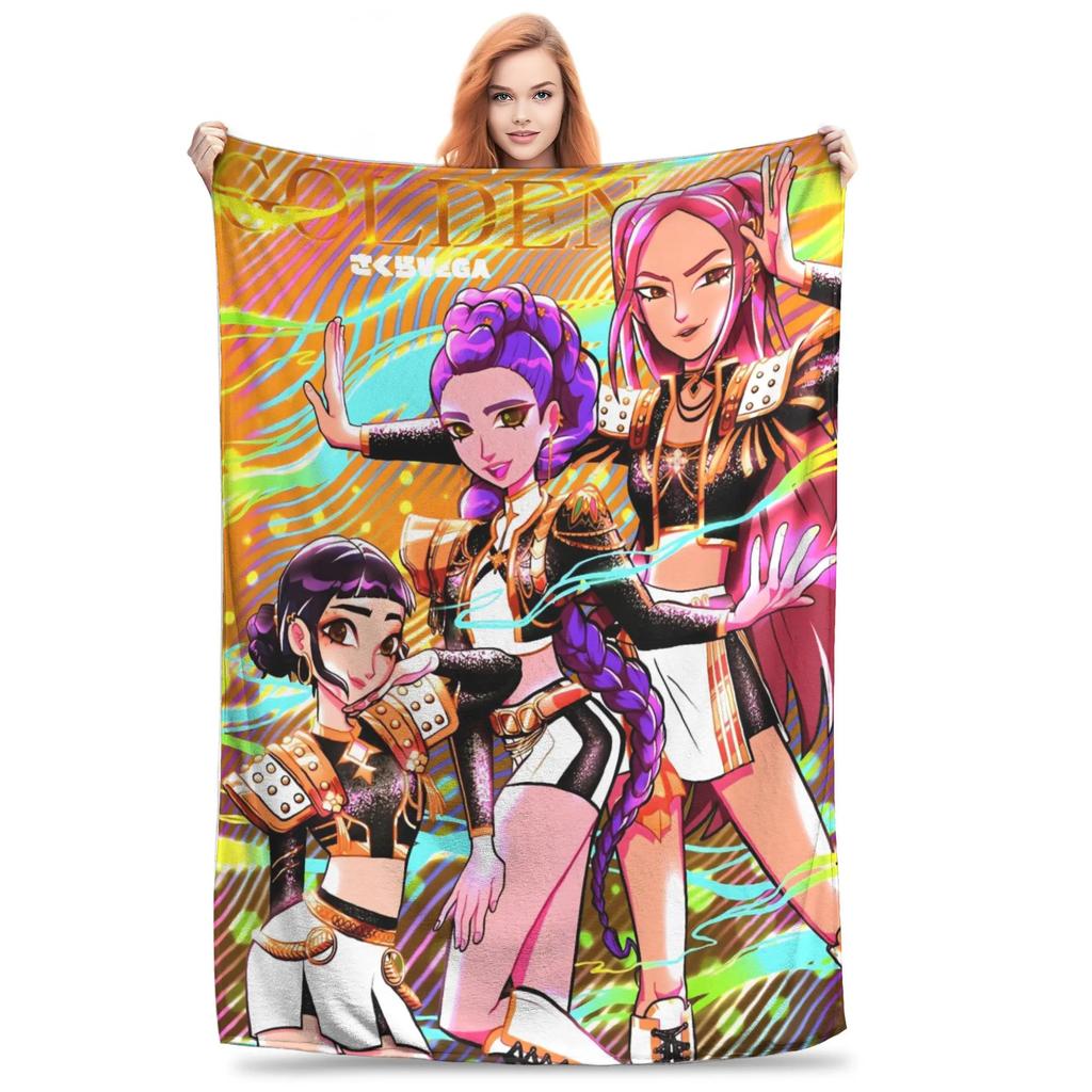 Huntrix KPop Demon Hunters Mira Zoey Rumi Super Soft Blanket Decorative Plush Bedding Throws Flannel Bedspread Sofa Bed Cover