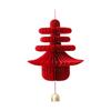 Red Paper Lanterns Xmas Navidad Ornament 2026 Christmas Tree Pendant 3D Honeycomb Hanging Decor