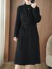 Temperament Women's Extra Long Double-Faced Wool Slim Fit Pea Coat - 100% Wool Autumn/Winter High-End Overcoat