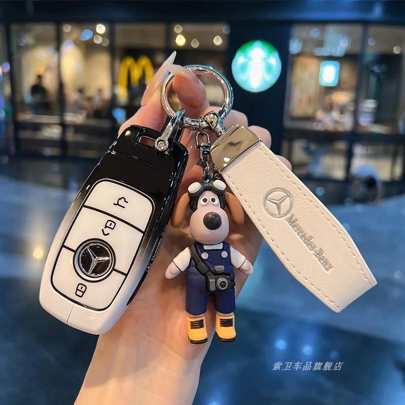 REE4 Car Key Case Cover for Mercedes-Benz A B C E G S Class CLA CLS GLA GLB GLC GLE GLS EQA EQB EQC 3 Buttons Auto Accessories