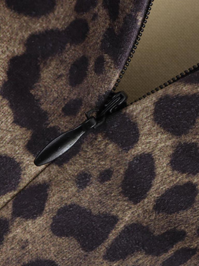 2025 Spring Women's European & American Style Leopard Print Strapless Puff Skirt
