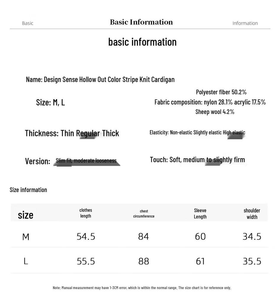 Chushen Damen V-Ausschnitt Colorblock Streifen Strickjacke