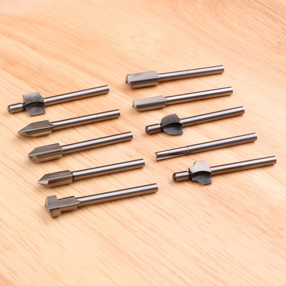 Convient pour Dremel Ensemble Rotatif Machine à Découper Électrique 10pcs 1/8" Fraise à Bois Polissage Fraise Machine à Graver
