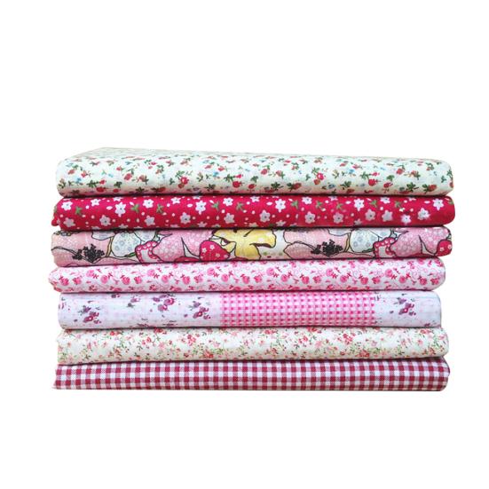 7Stk/Set Patchworkstoff Blume Regenschirm Gedruckt DIY Nähhandwerk Baumwollstoff