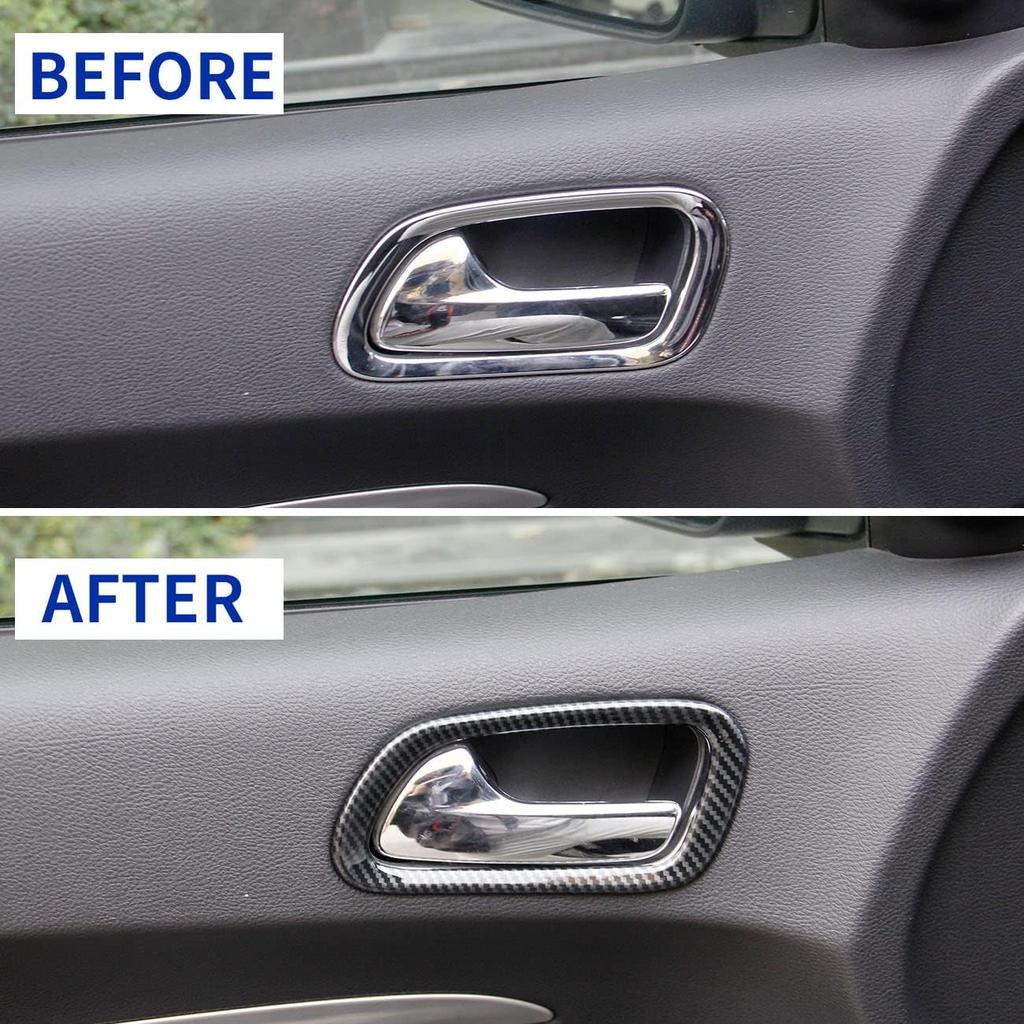 Crosselec Kohlefaser Innen Türgriff Panel Abdeckung Zierleiste für Dodge Durango 2011-2020