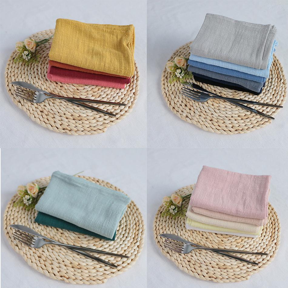 4PCS 45X60CM Large Size Gauze Cotton Napkins,Reusable Kitchen Dining Placemats,Customized Dinner Table Rustic Wedding Decor