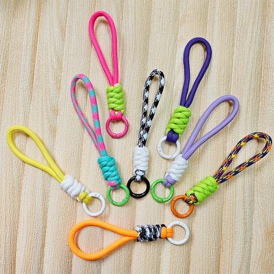Color-blocked Knotted Mobile Phone Lanyard Creative Short Lanyard Keychain Lanyard Ring Detachable Anti-lost Lanyard 12CM
