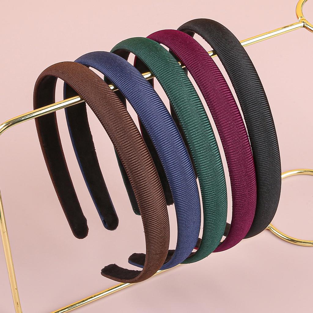 1/5pcs Plain 1.5CM Wide Headband Girls Fabric Covered Resin Hairbands Plastic Hair Hoop Kids Elastic Bands Hair Accessories