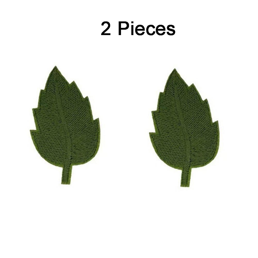 

2PCS Pure Color Leaf Embroidery Parches Adhesive Green Leaves Patch Clothes Cloth Stickers Clothes Style 15
