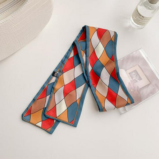 Polka Dot Argyle French Headband: Versatile Korean-Style Silk Scarf for Women
