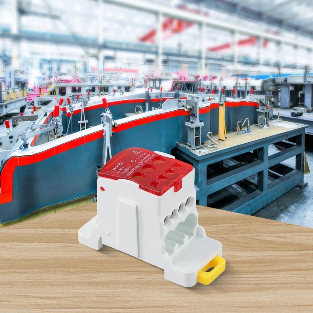 Essential Wiring Accessory Red Power Distribution Junction Box for DIN Rails