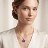 18K Gold Plated Flower Pendant Necklace Hypoallergenic Gold Plated Necklace  Office Wear