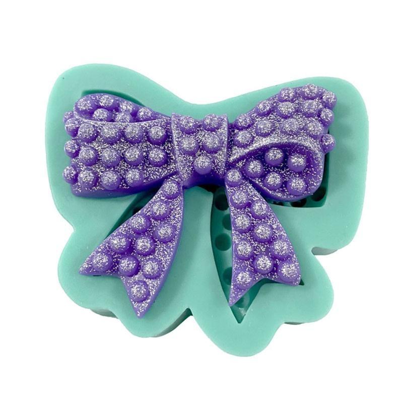 Mini Love Heart Bow Silicone Mold Handmade Soap Making Mould for DIY Baking Fondant Chocolate Wedding Cake