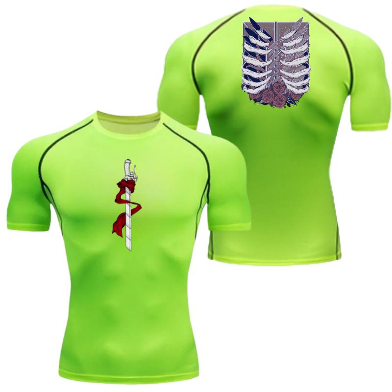 

Удобная фитнес-футболка Мужская Графика Разведкорпуса Дышащий Облегающий Топ Летний Зал Бег Тренировки Эластичный Фитнес-костюм XXXL