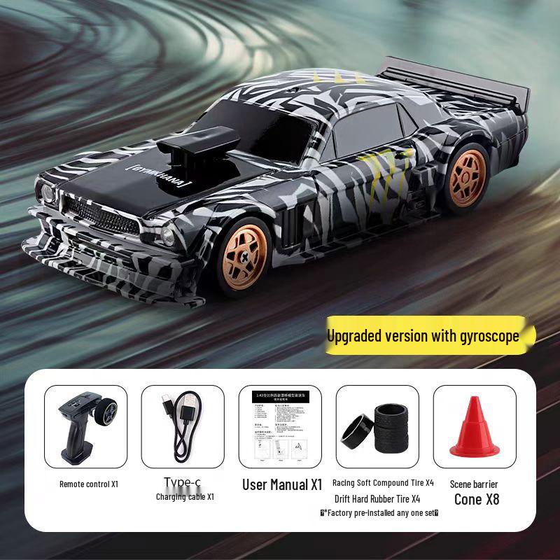 1:43 Scale Four-Wheel Drive Drift RC Car, Rechargeable Electric Mini Racing Toy for Kids