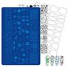 1 Sheet Etched Nail Art Stencil High-Precision Bow Flower Lace Checkered Nail Decal Sheets For Reusable Manicure Transfer Tool
