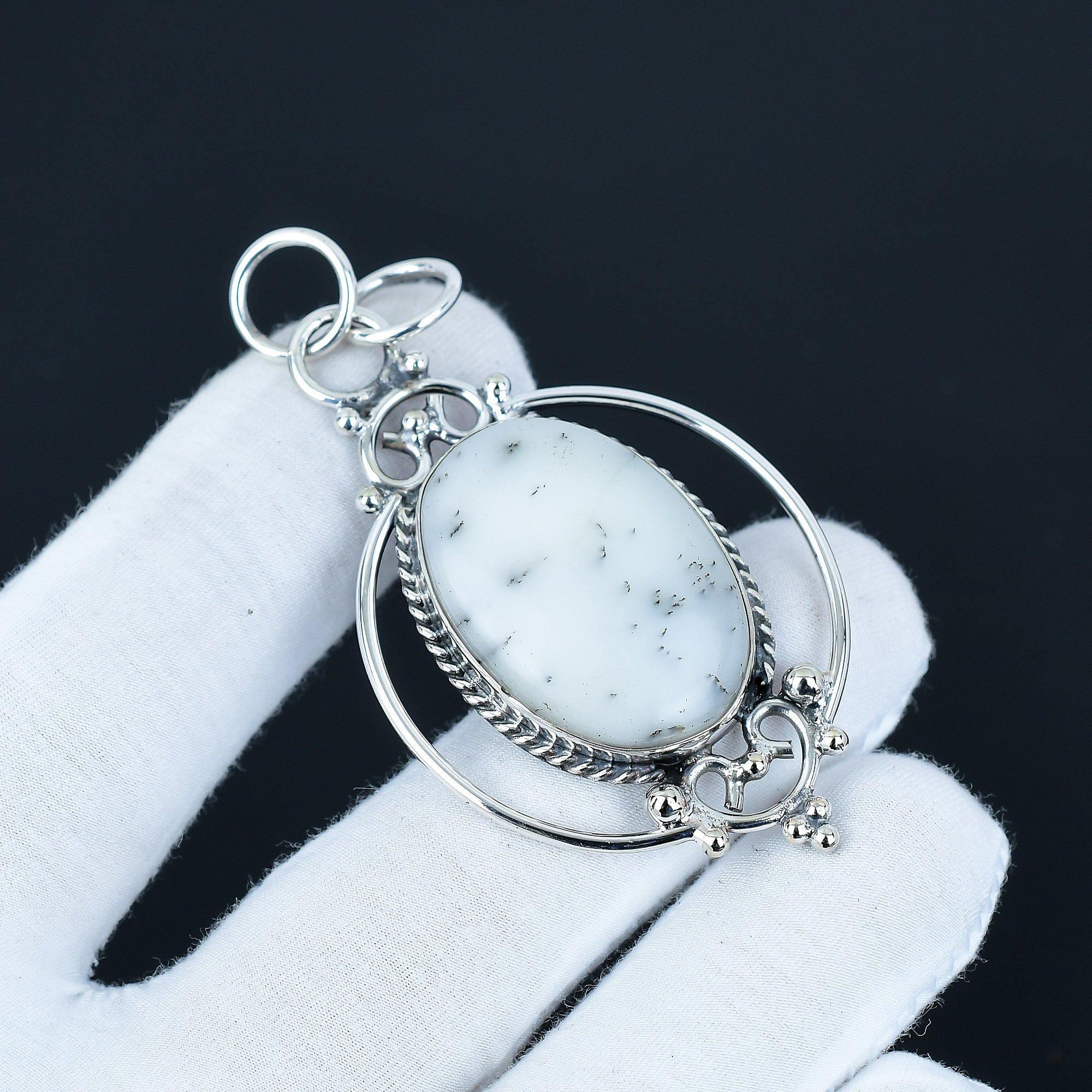 

Dendrite Opal Pendant, 925 Sterling Silver Handmade Jewelry, Dendrite Opal Silver Pendant, Party Wear Jewelry For Women s, Pendant Halloween Jewelry 6.5 Cm белый