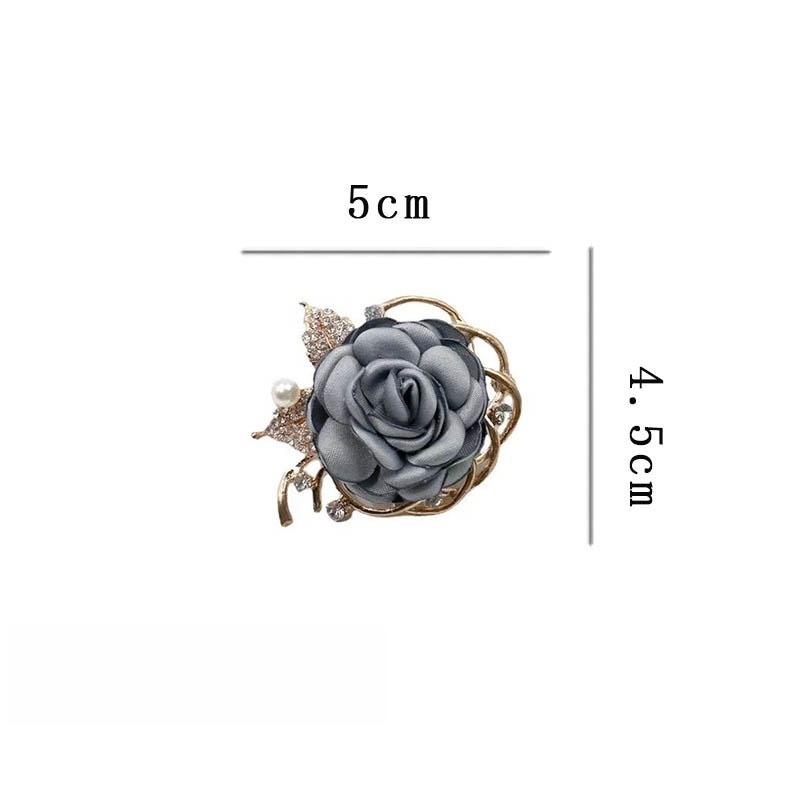 1Pcs High-End Fashion Pearl Women's Jewelry Accessories Retro Fabric Rose Flower Brooch Pin Clothing Flower Brooch
