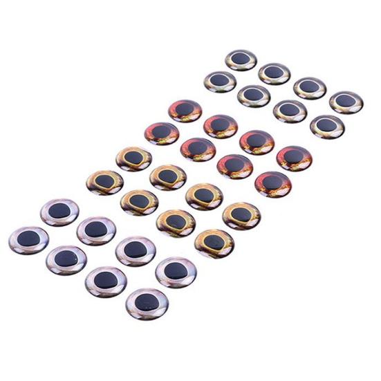 MUQZI Sports Accessory 20 Pcs 7-15mm 4D Fly Fishing Lure Eyes Tying Jig Tackle Crafts Dolls Waterproof