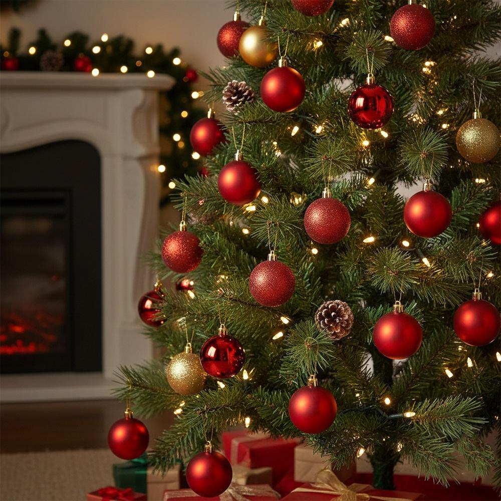 Shatterproof Christmas baubles red 5 cm 16 pcs.