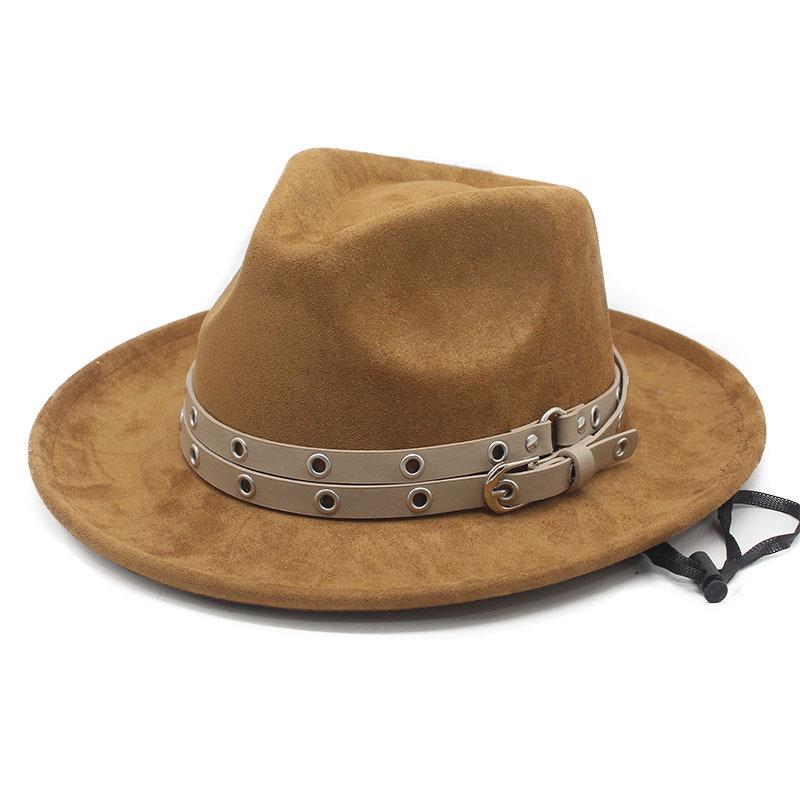 New European and American Retro Style Double Belt Classic Peach Heart Top Jazz Hat, Men's and Women's Top Hats