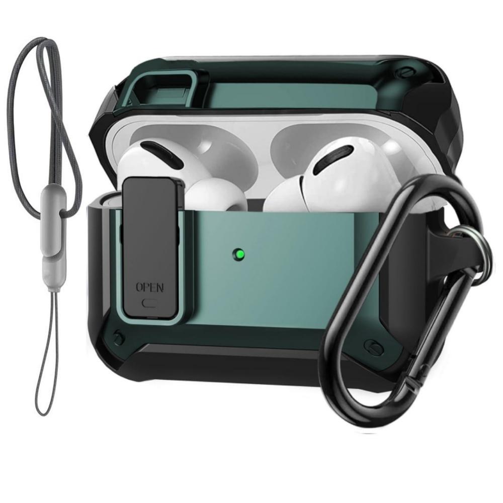 Für AirPods Pro 3 Schloss Hülle mit &Lanyard Militärischer Grad Rüstung Stoßfest Robustes Gehäuse Schutzhülle für AirPods Pro 3