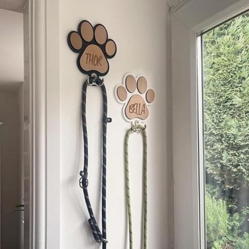 Wooden Dog Paw Wall Hook Cute Key Holder for Wall Decorative Home Farmhouse Towel & Clothes Hanger for Bedroom Bathroom Decor