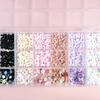 Cross-border Multi-grid Nail Art: Mix & Match Flowers, Butterflies, Hearts, Flat Back Rhinestones & Pearls