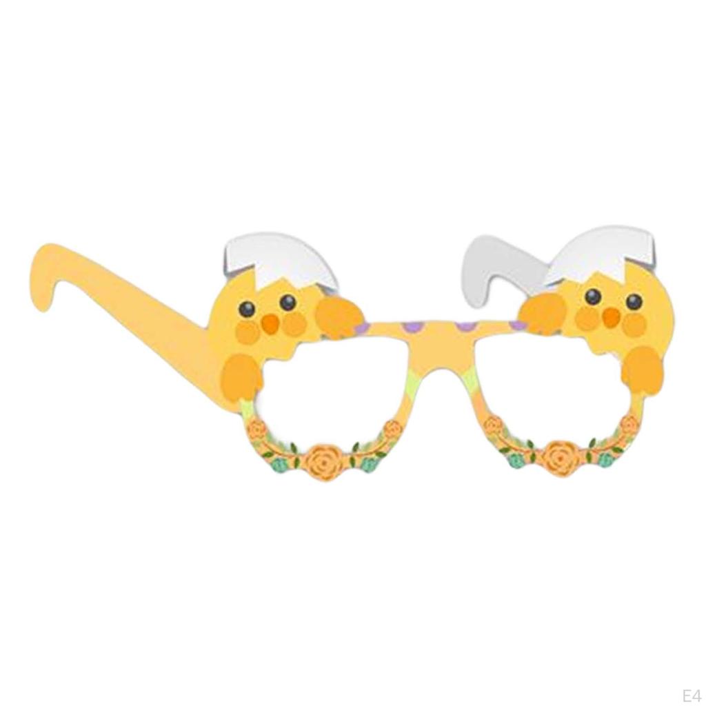 6 Pcs Easter Glasses Frames Bunny Egg Decorations for Party Photo Props,