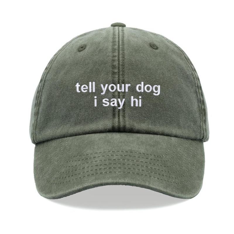 1pz Cappellini da Baseball "Di' al Tuo Cane che lo Saluto" da Uomo, Tempo Libero all'Aperto Vintage Lavato Unisex Regolabile Cappellino da Papà per Sport Sole Vacanza