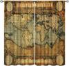 Tende con Mappa del Mondo Vintage, Tende Nostalgiche Stile Mid-Century Retrò con Stampa Mappa del Vecchio Mondo per Camera da Letto Soggiorno Cucina Caffetteria