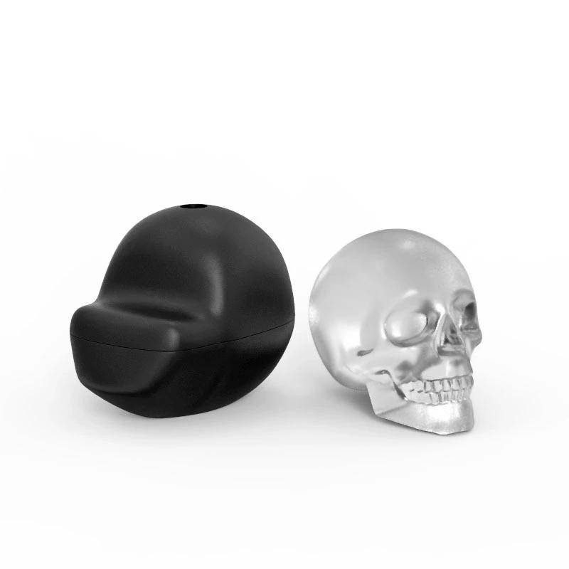 

Extra Large 3D Skull Ice Cube Mold Flexible Silicone Maker 4 Cavity Tray for Whiskey Baking, Chocolate, Candy and Re