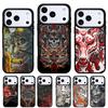 Japanese Oni Hannya Samurai Demon Mask Phone Case for iPhone 17 16 15 14 13 Pro Max Back Cover for 12 11 Pro Coque