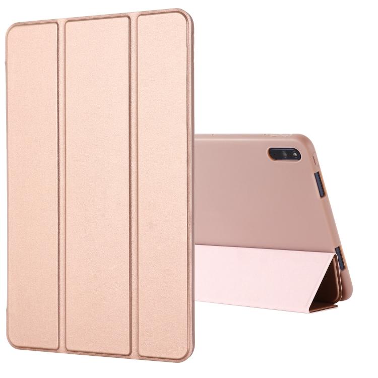 Für Huawei Matepad 10.4 GEBEI Stoßfeste horizontale Klapp-Lederhülle mit dreifach faltbarem Ständer(Grün)