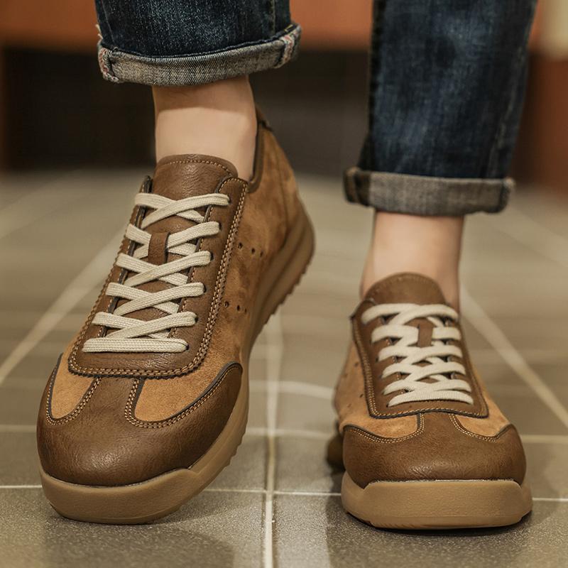 Fashion Classic Casual Leather Men's Shoes Non-Slip Walking Sneakers Outdoor Lightweight Skateboard Footwear Male Comfy Vulcanize Shoes