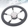13 Inch Stainless Steel Boat Steering Wheel with Foam Grip 5 Spoke 15 Degree Angle for Boat Yacht