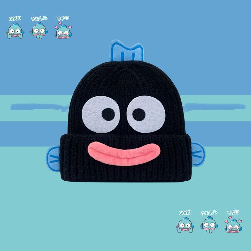 

Милая смешная уродливая шапка-рыба женская осенне-зимняя теплая утолщенная шапка с защитой ушей вязаная шерстяная шапка студенческая новая холодная шапка M（56-58cm）