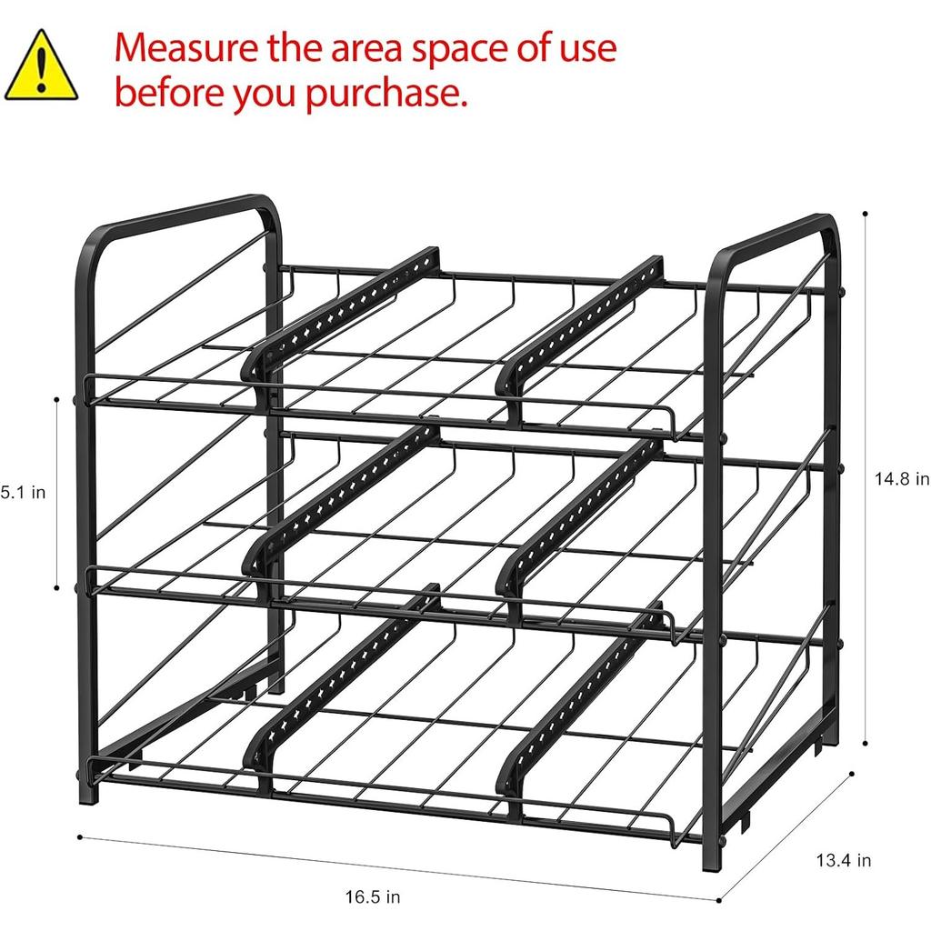 Stackable Can Organizer 2-Pack, Holds 36 Cans - Space-Saving Kitchen/Cabinet Storage Rack (Black)
