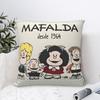 Custom Curious Mafaldas Friends Quino Comic Cartoon Nordic Pillow Cover Chair Cushion