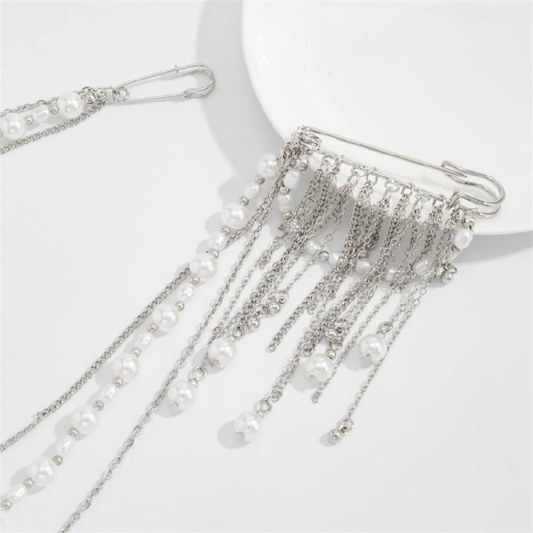 Artistic Tassels And Pearls Brooch Eye Catching Multi Strands Fringe Brooch Jewelry For Casual Or Formal Wear