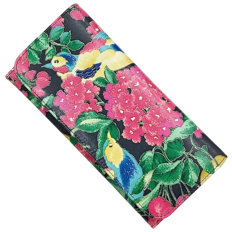 

[HARUBE] Kyoto Naniwaya compact Thin Kabuse tuft large capacity long wallet cowhide Yuzen dyeing functional ladies crafts # 81-152 Takafu (Avant