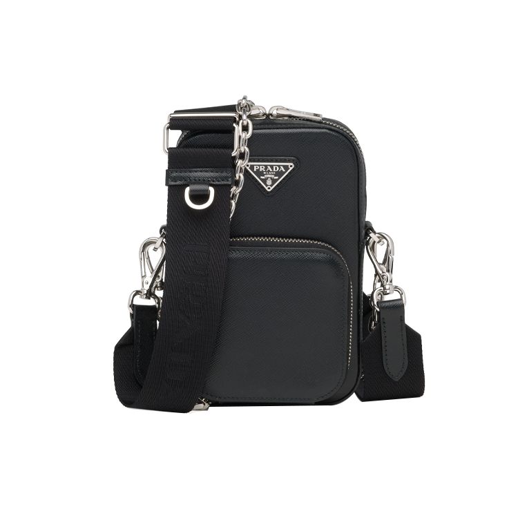 

Prada Saffiano Metal Triangle Logo Calfskin Shoulder Bag Women Shoulder Bag Black 1BH183-NZV-F0002-V-LOO Basic Set (Bag+Dust Bag)