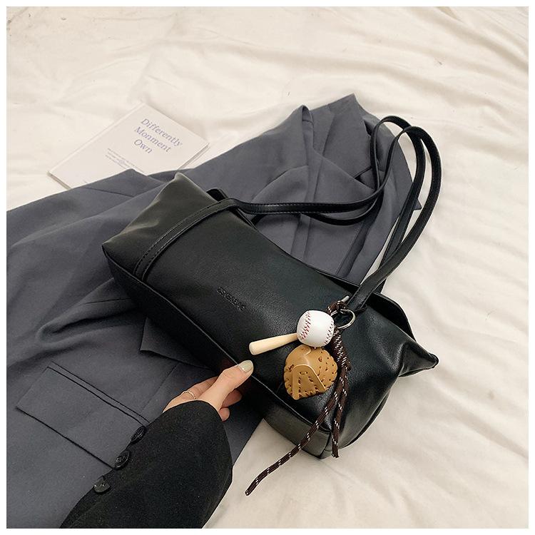 2025 simple retro texture large capacity commuter bag square student leisure tote bag portable shoulder messenger bag