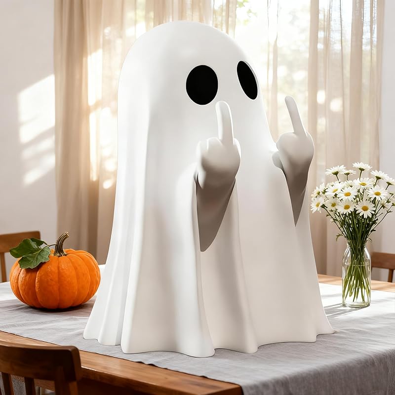 Halloween Decorations Ghost Figurine - 3 in Spooky & Cute Ghost Statue, Halloween Ghost Figurines for Home, Office, Desk Decor, Cute Ghost Decor Home