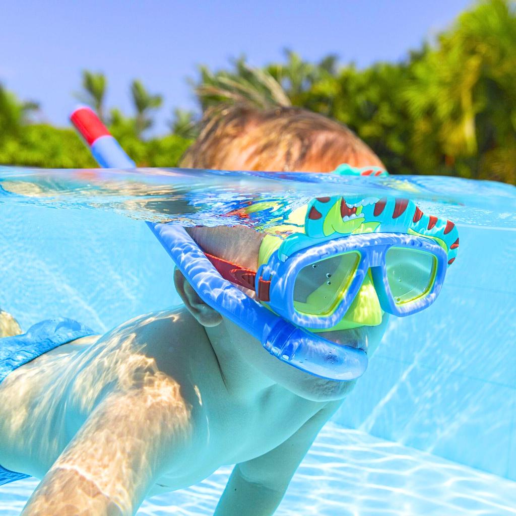Diving Set: Mask, Snorkel, Swimming Goggles, Dinosaur
