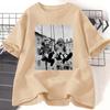 Retro T Shirt Print Women's Short Sleeve Vintage O-Neck Casual Tee T-Shirt Female Clothing Short Sleeve Tops