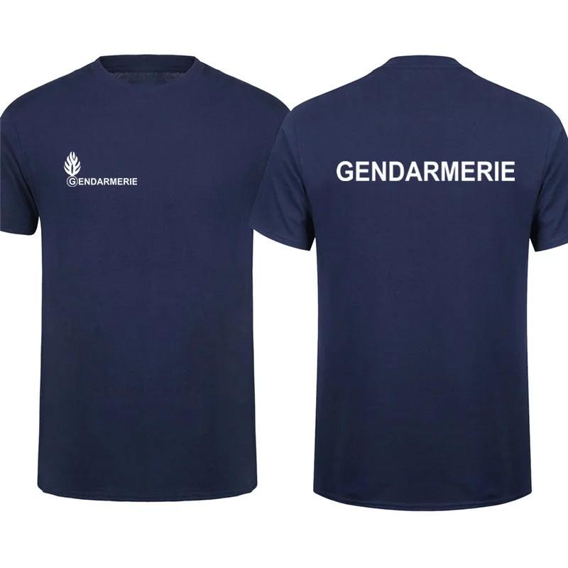 Short Casual Cotton ShirtsFrench Gendarmerie T Shirt Short Sleeve Gendarmerie PSIG T-shirt Man Sweat-absorbent T-shirt Tops Tees