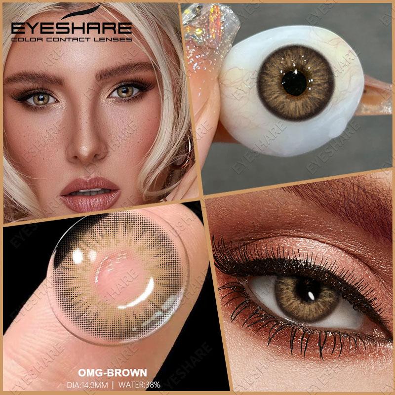 Eyeshare Colored Contact Lenses Blue Eye Makeup Contact Lenses Annual Comfort Green Colored Contact Lenses Gray Natural Colored Soft Lenses 1 Pair
