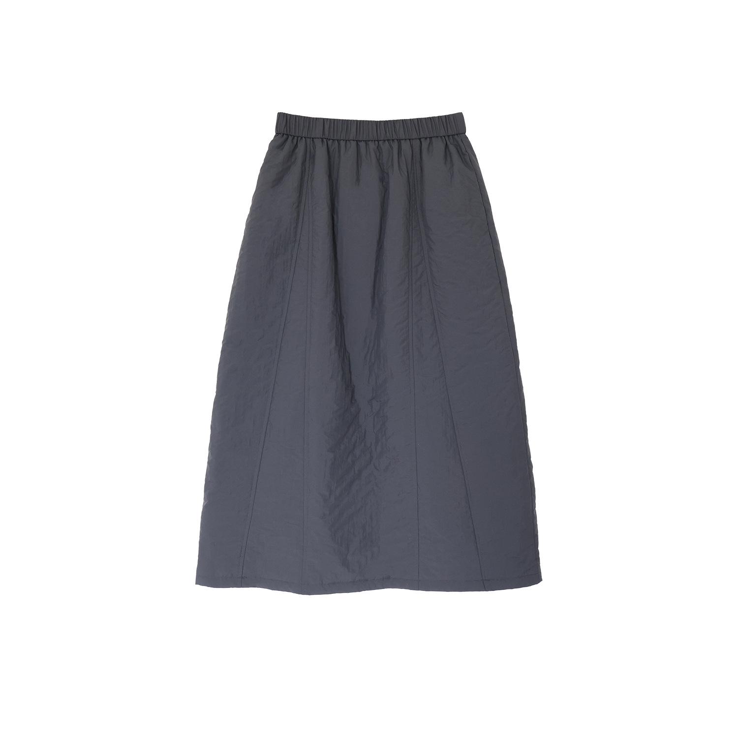 

Plus Size Women s High-Waisted Retro Padded Half Skirt - Elegant, Slimming, and Suitable for Autumn/Winter XL (60-70 kg) серый